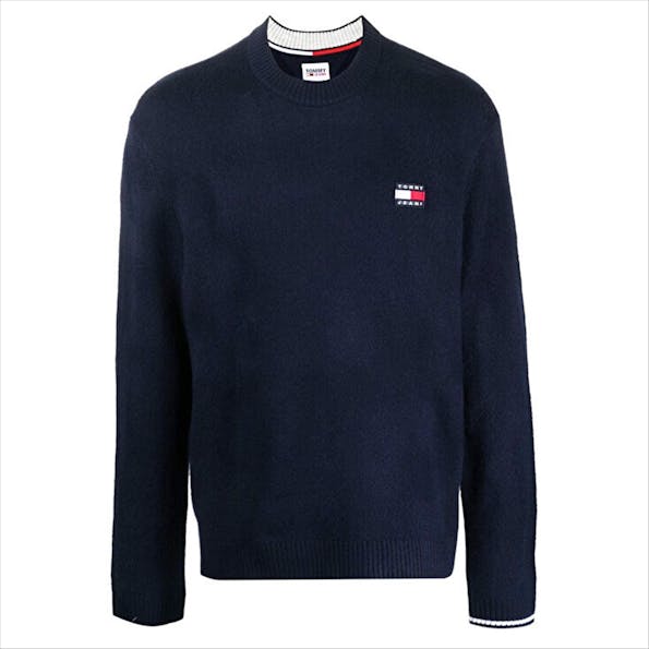 Tommy Jeans - Donkerblauwe Badge Crew trui