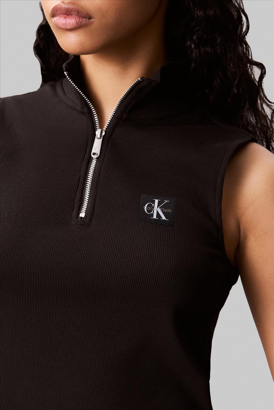 Calvin Klein Jeans - Zwarte Label Zip top