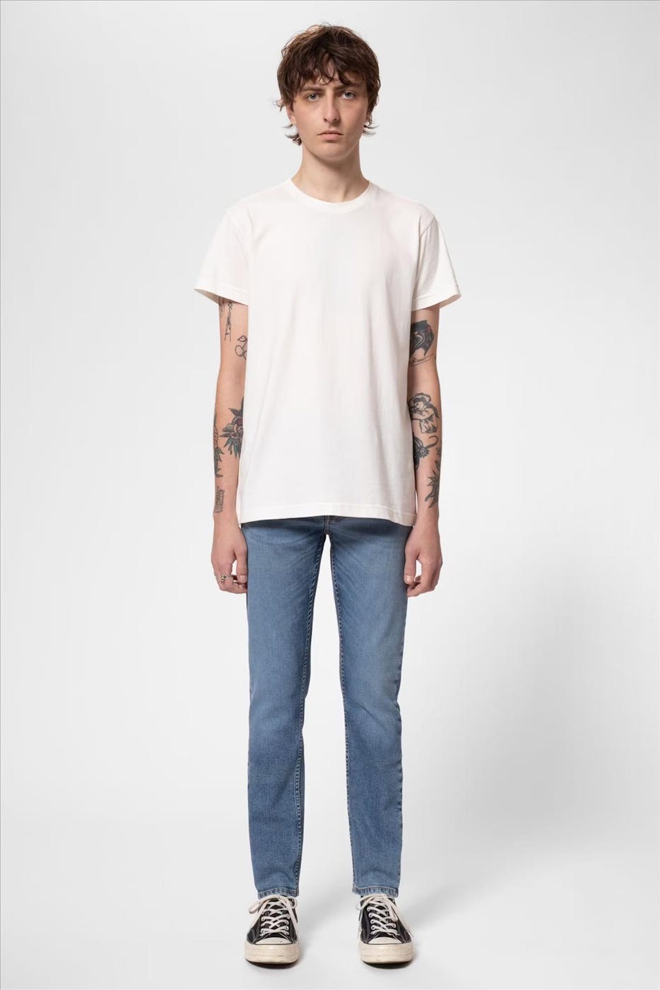 Nudie Jeans Co. - Indigoblauwe Lean Dean slim tapered jeans