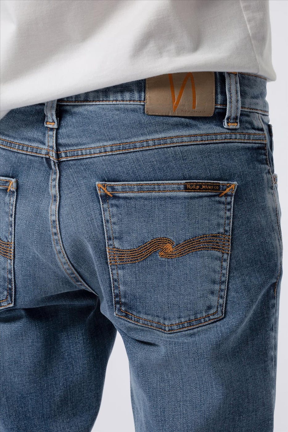 Nudie Jeans Co. - Indigoblauwe Lean Dean slim tapered jeans