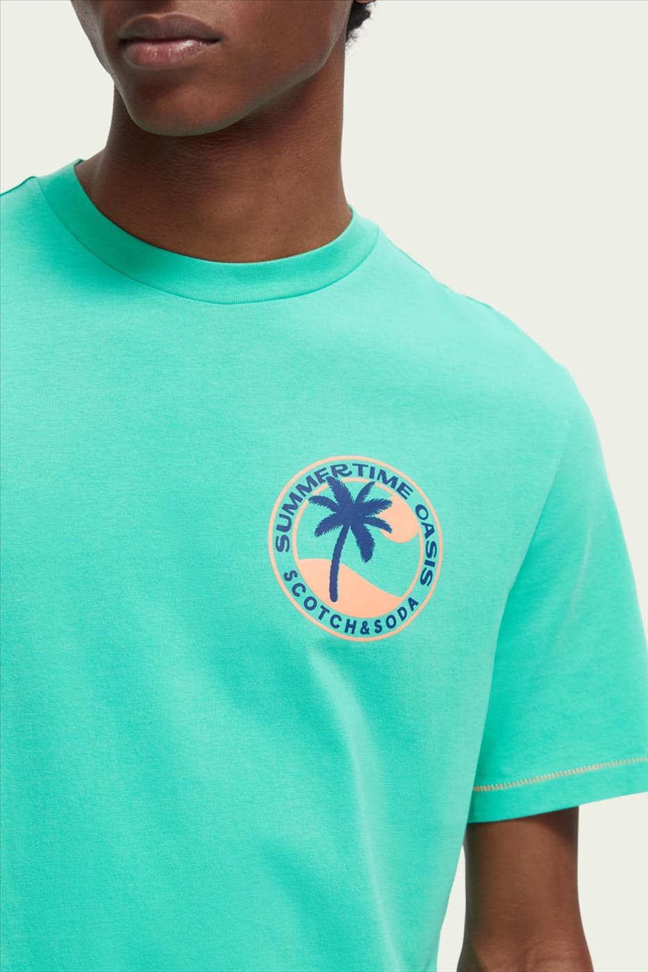 Scotch & Soda - Groene Summertime Oasis T-shirt