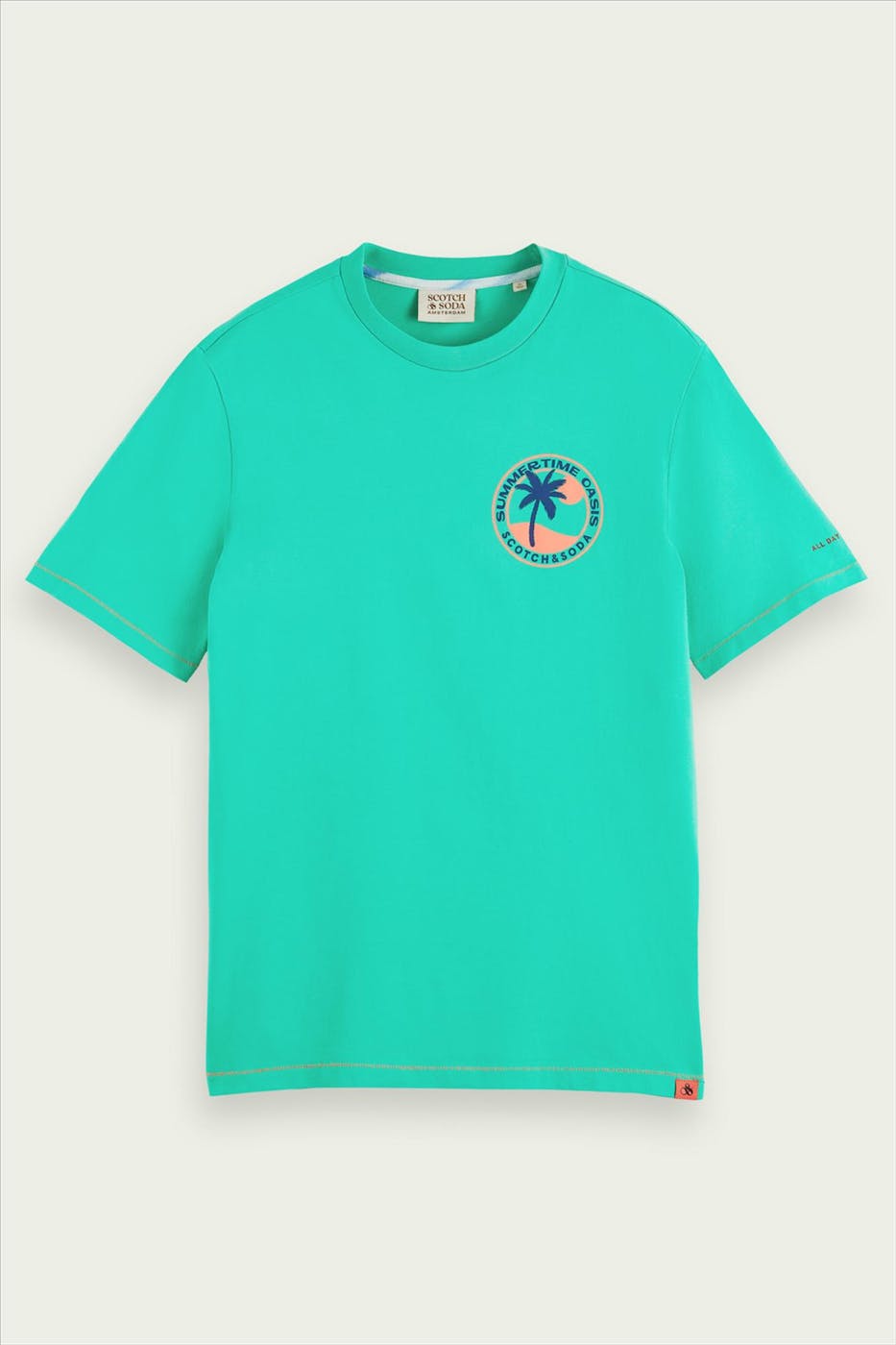 Scotch & Soda - Groene Summertime Oasis T-shirt