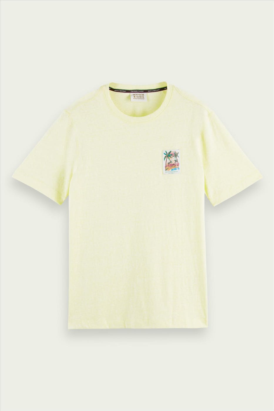 Scotch & Soda - Lichtgele Jersey T-shirt