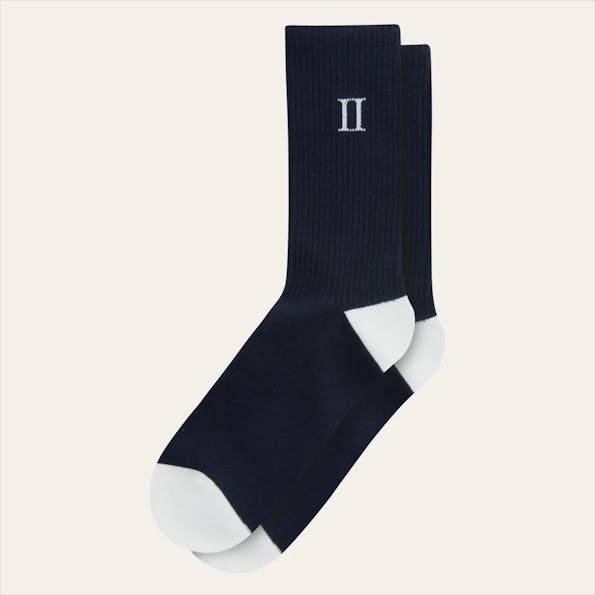 LES DEUX  - Donkerblauwe William 2-pack sokken, maat: 39-42