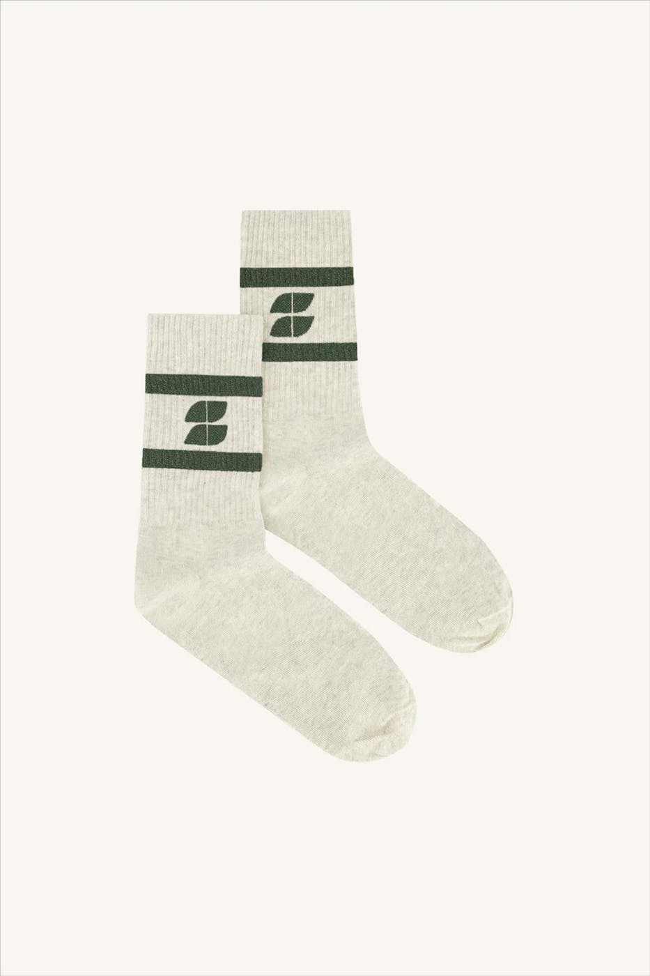 BY BAR - Grijs-Groene Logo Sparkle sokken