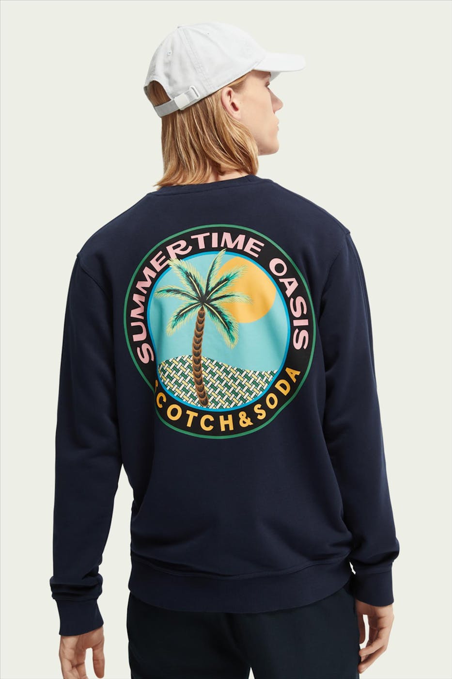 Scotch & Soda - Donkerblauwe Summertime Oasis Sweater