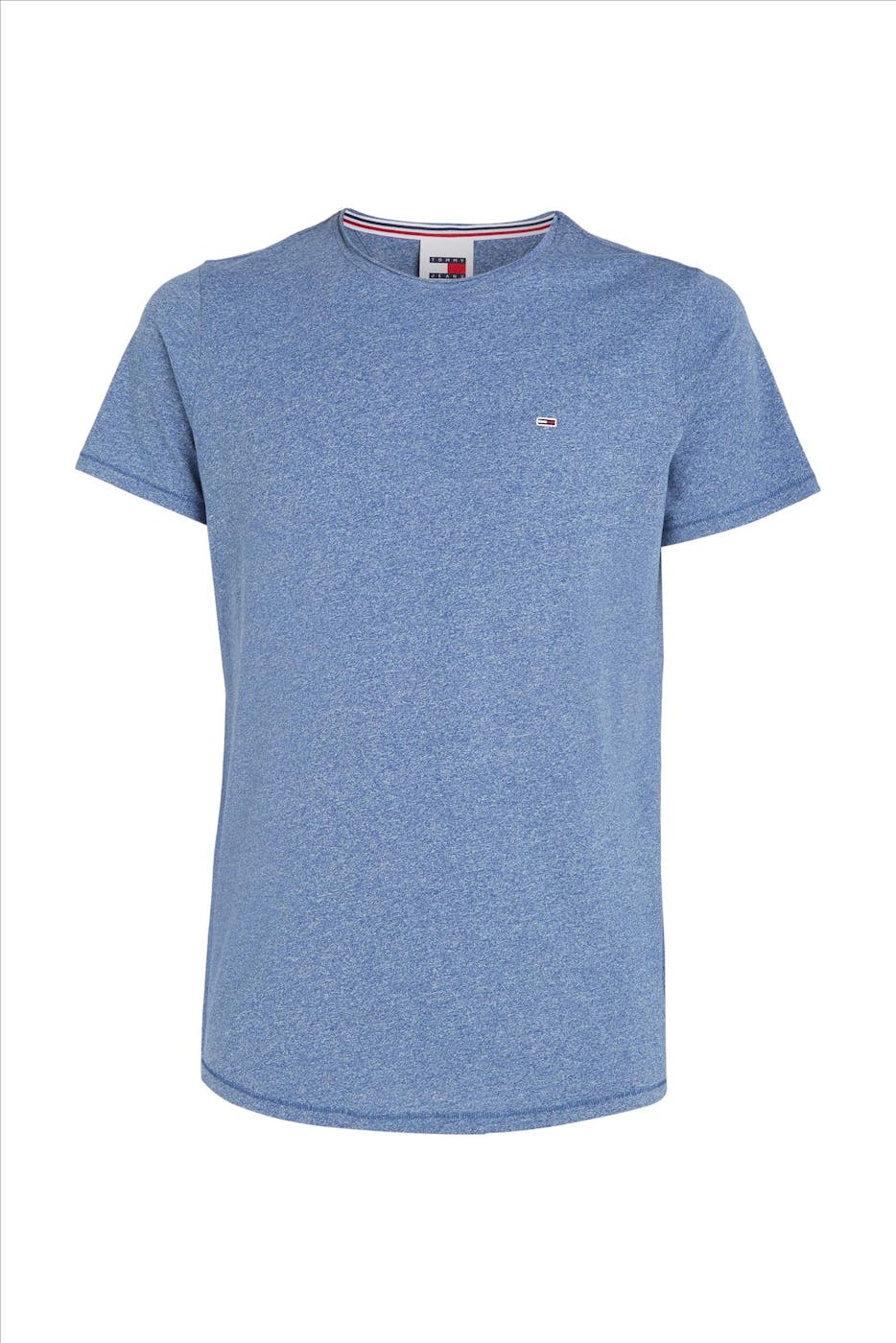 Tommy Jeans - Ecru-blauwe Slim Jaspe T-shirt