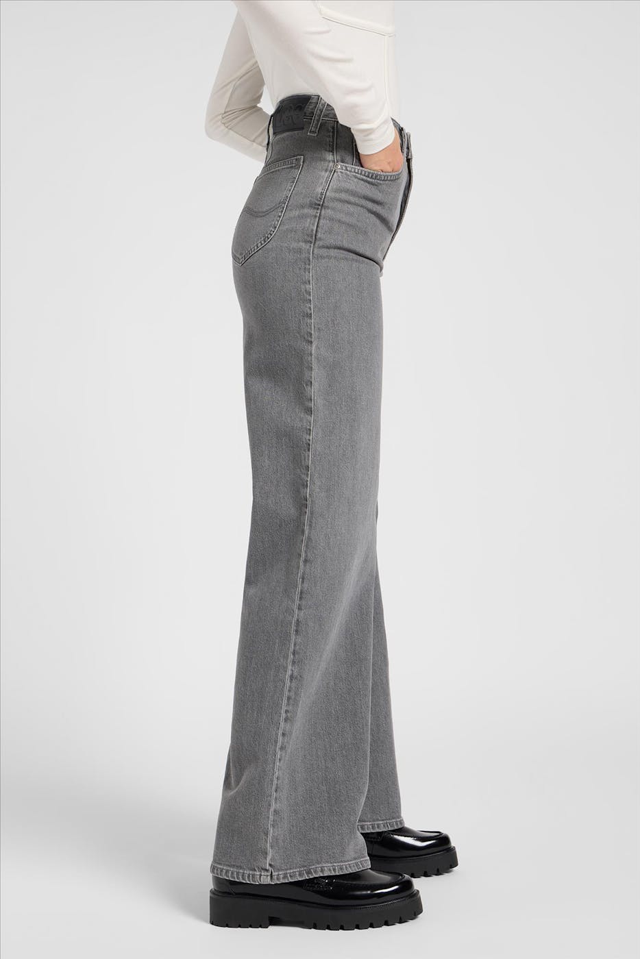Lee - Grijze Stella wide jeans