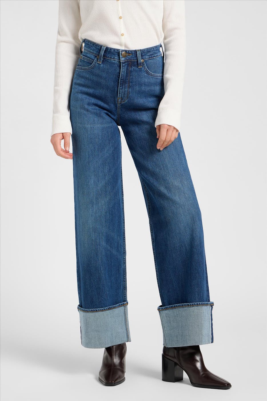 Lee - Donkerblauwe Stella Retro Wide jeans