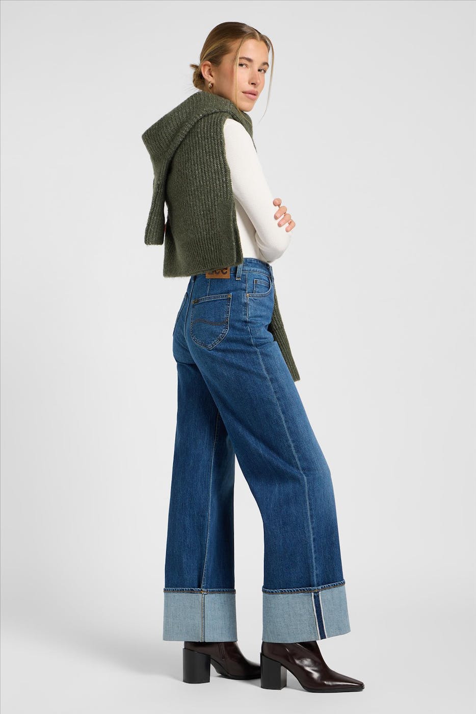 Lee - Donkerblauwe Stella Retro Wide jeans