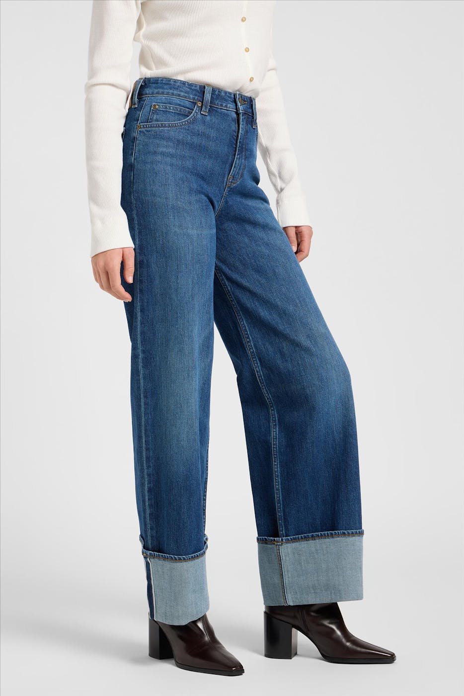 Lee - Donkerblauwe Stella Retro Wide jeans