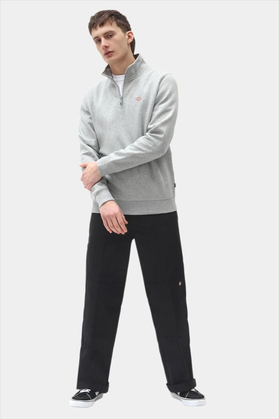 Dickies - Grijze Quarter Zip sweater