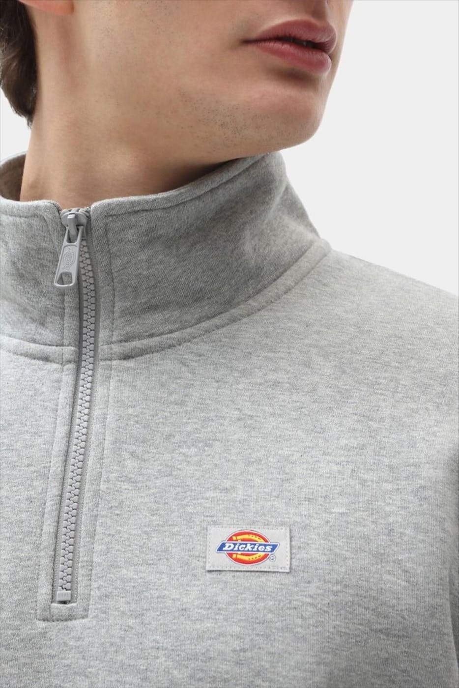 Dickies - Grijze Quarter Zip sweater