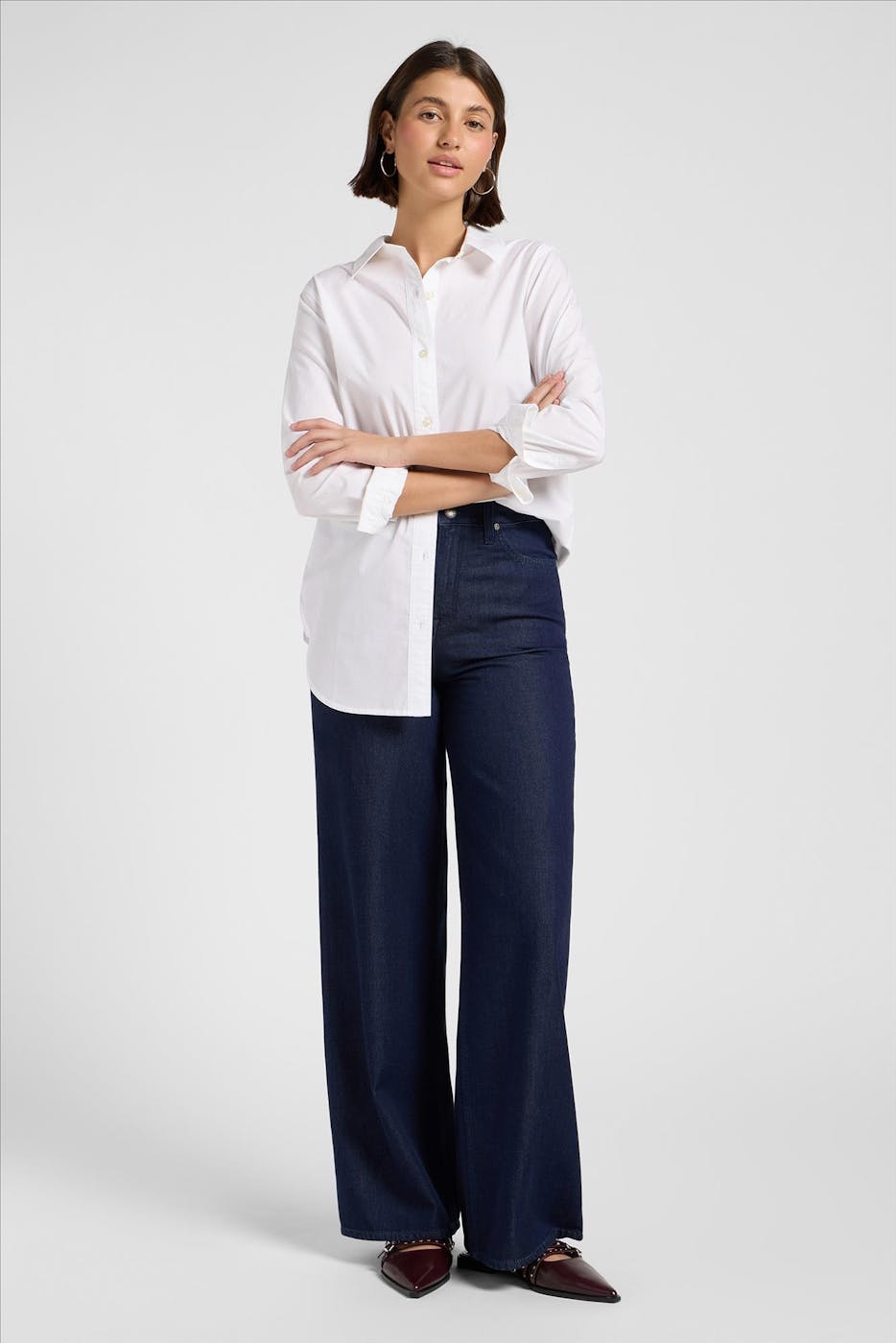 Lee - Donkerblauwe Stella Wide Leg jeans