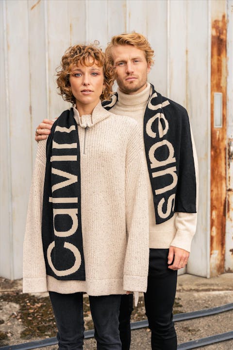 Calvin Klein Jeans - Zwart-Beige Logo sjaal
