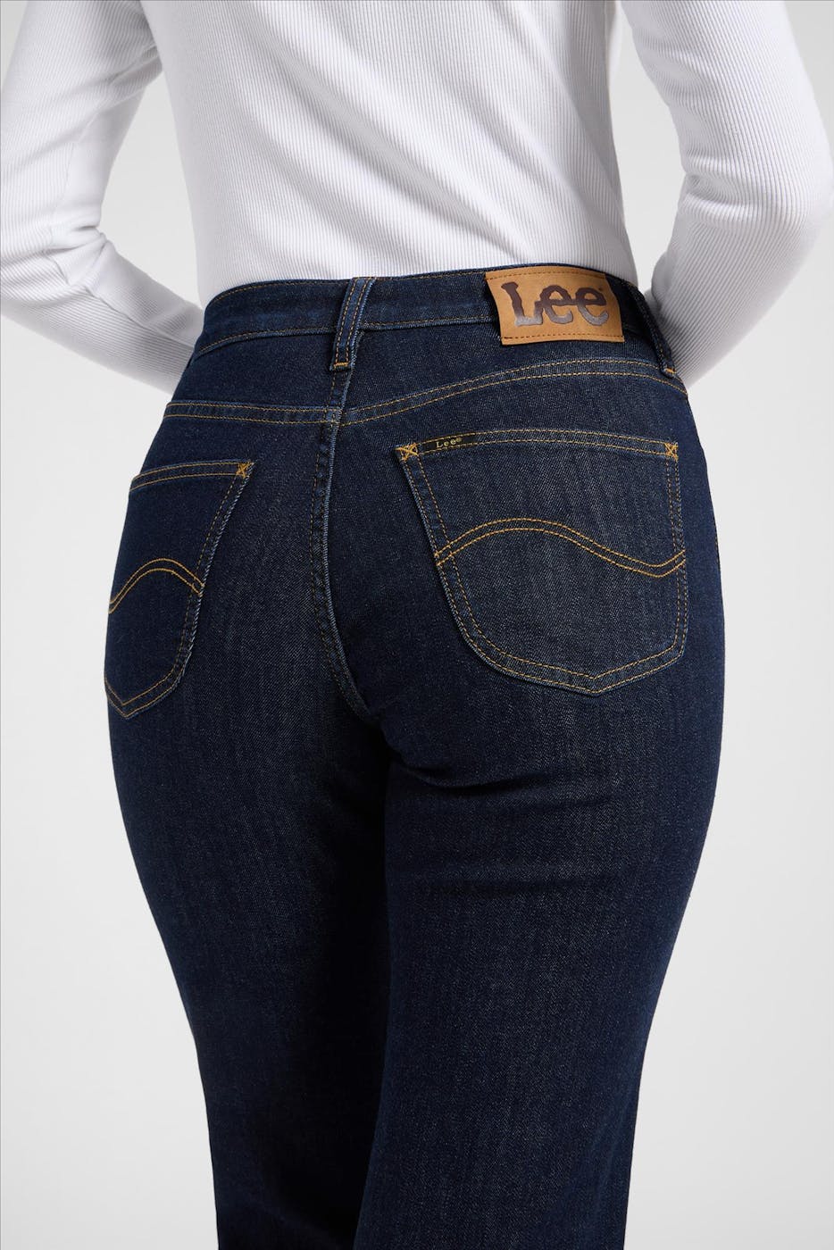 Lee - Donkerblauwe Carol Regular Straight jeans