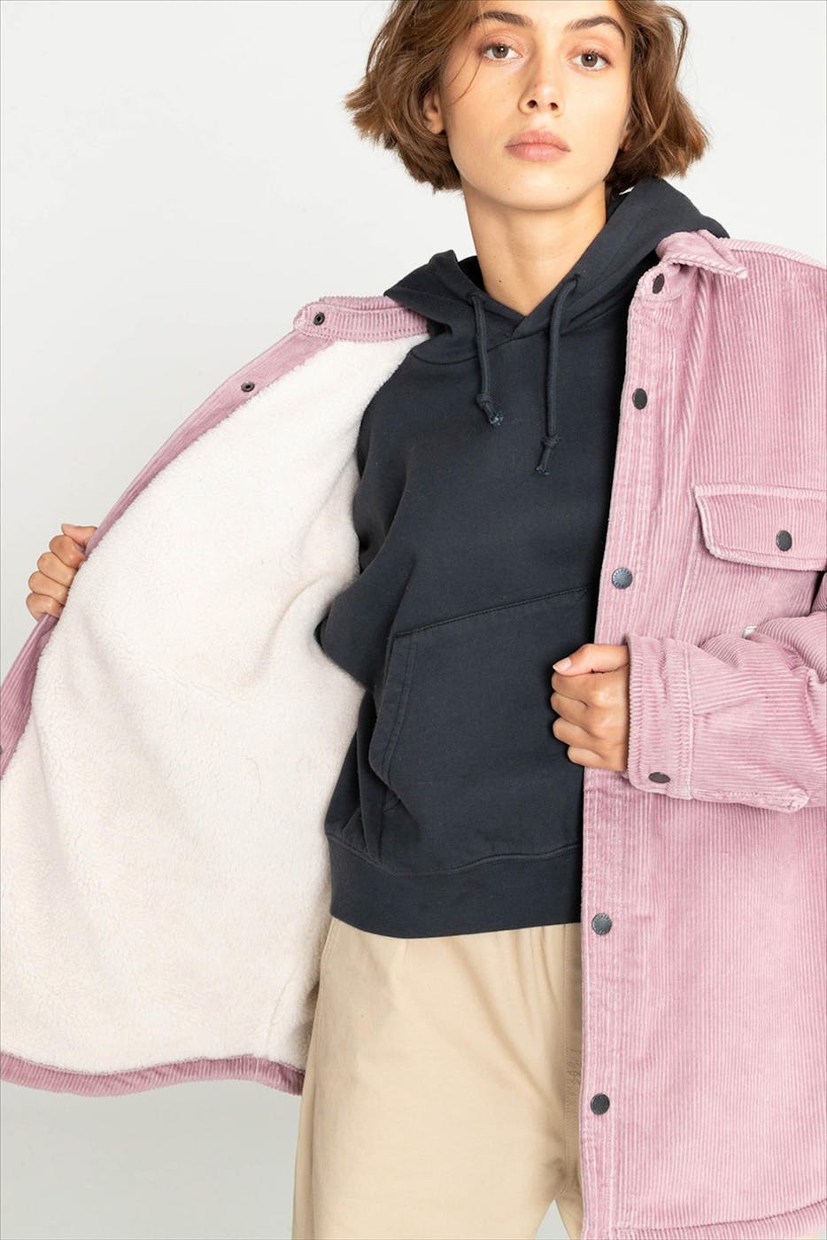 Element - Roze Saskatch Cord jas