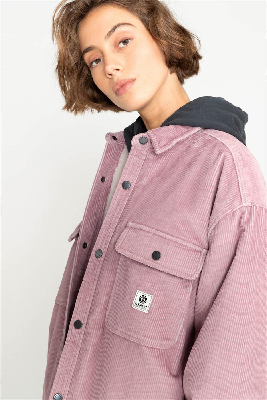 Element - Roze Saskatch Cord jas