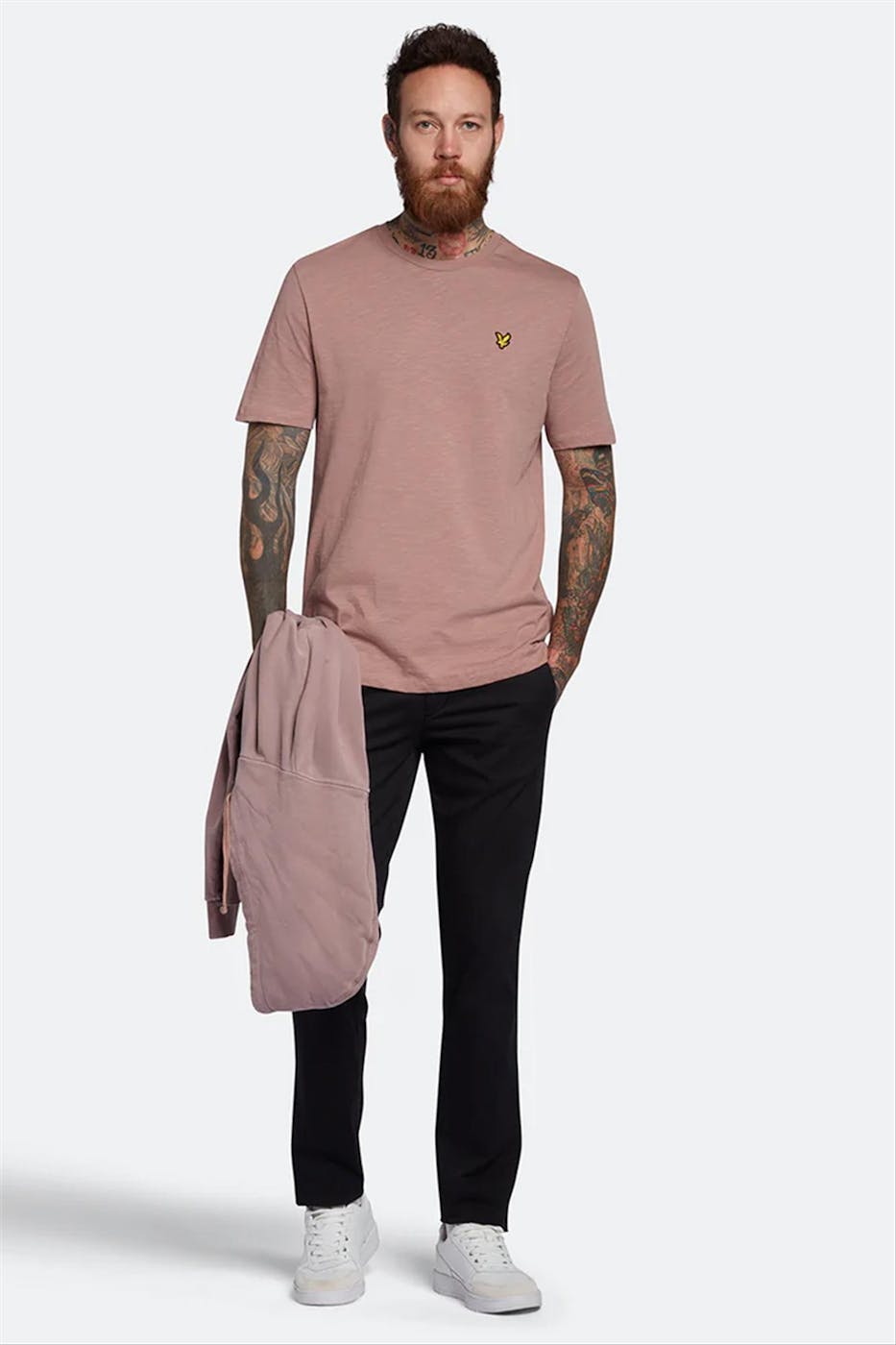 Lyle & Scott - Perzik Slub T-shirt