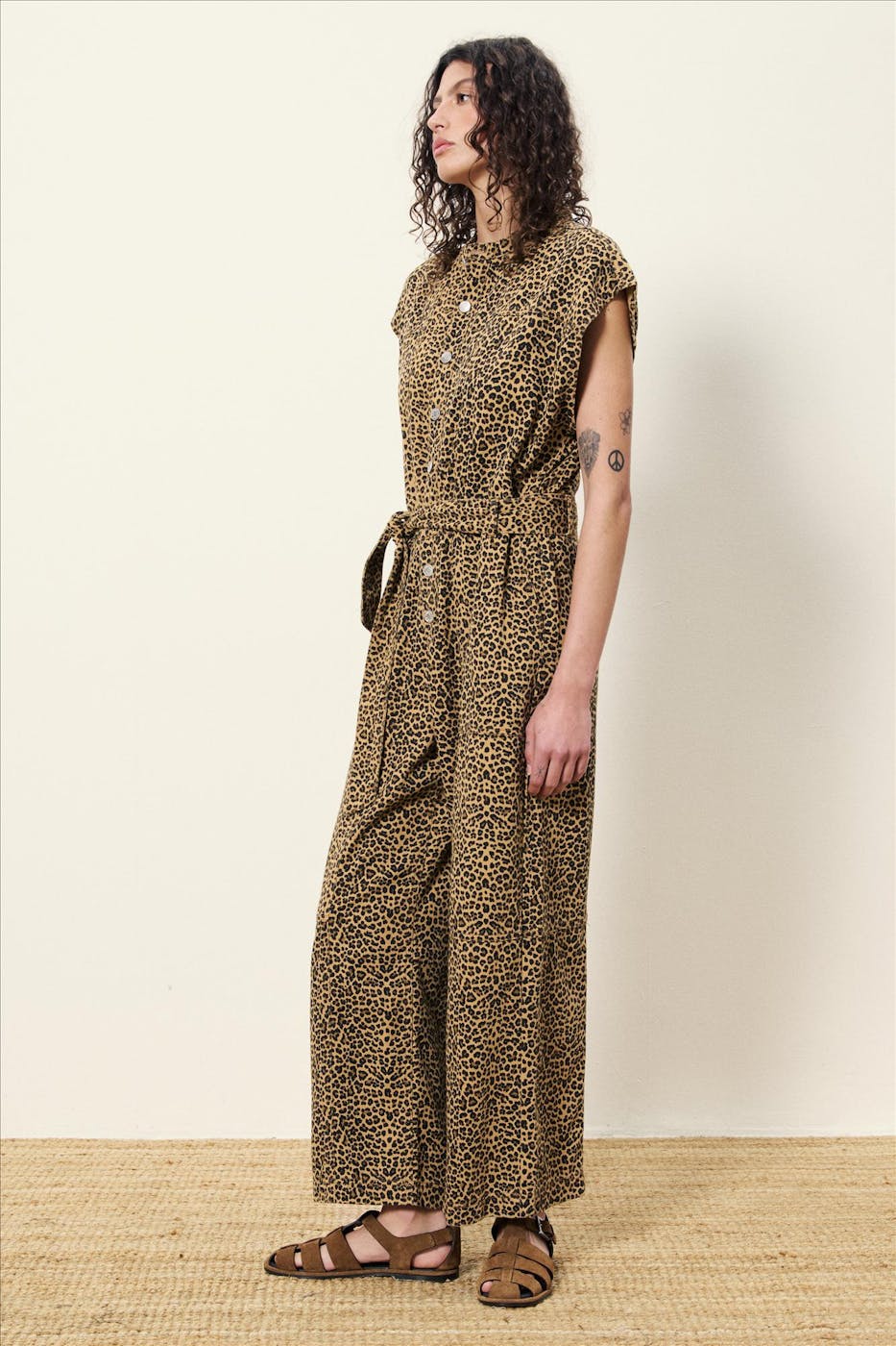 FRNCH - Bruine Scheila Leopard jumpsuit
