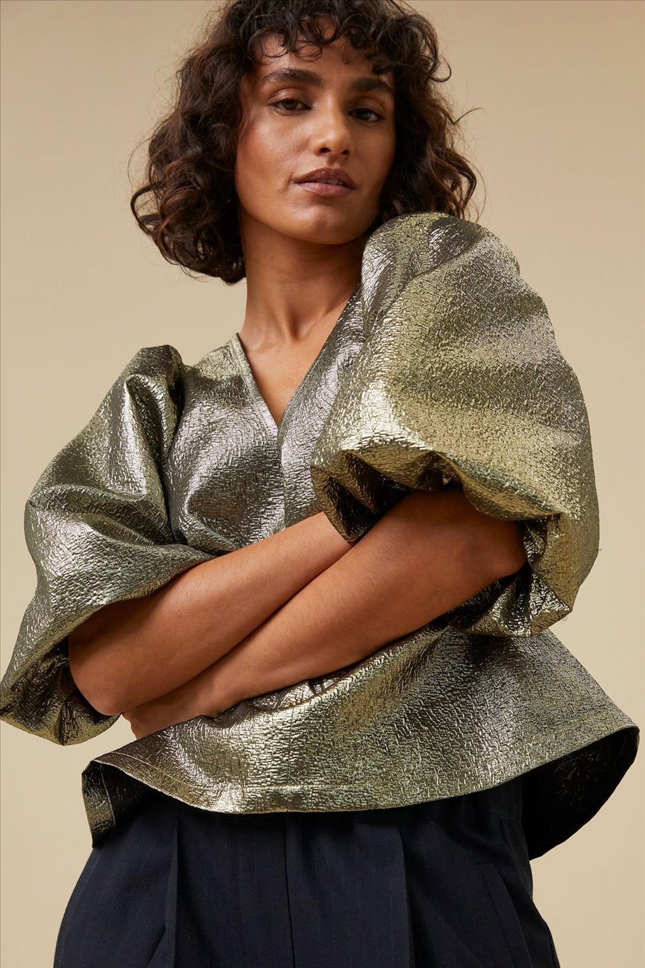 BY BAR - Gouden Juta blouse
