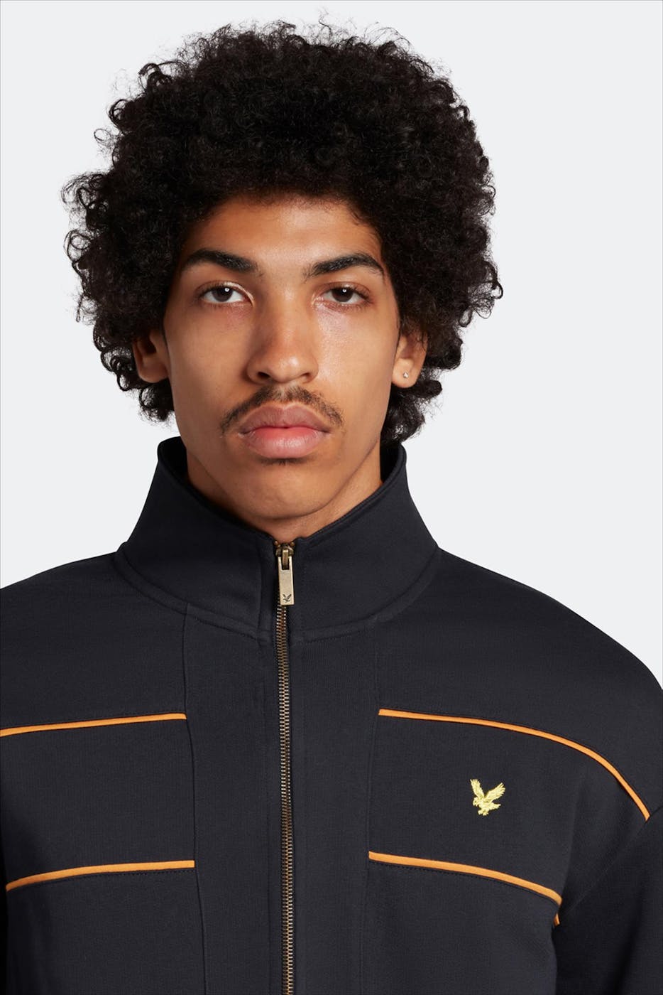 Lyle & Scott - Donkerblauwe Panelled Track sweater