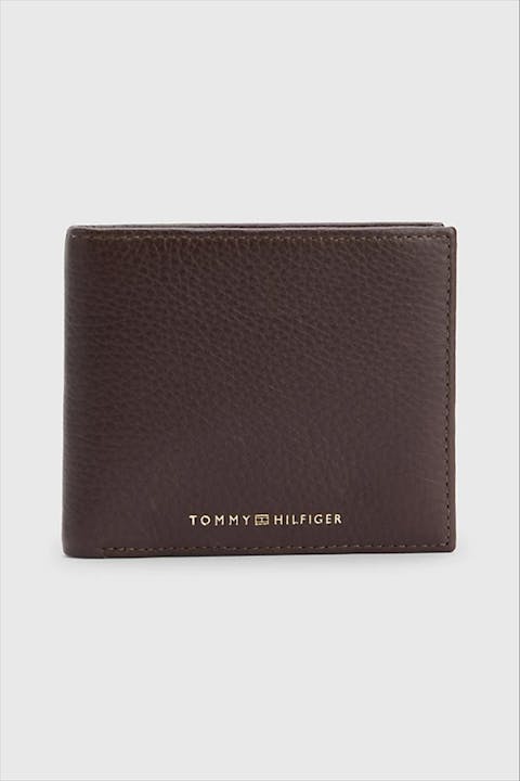 Tommy Jeans - Bruine Premium Leren portemonnee