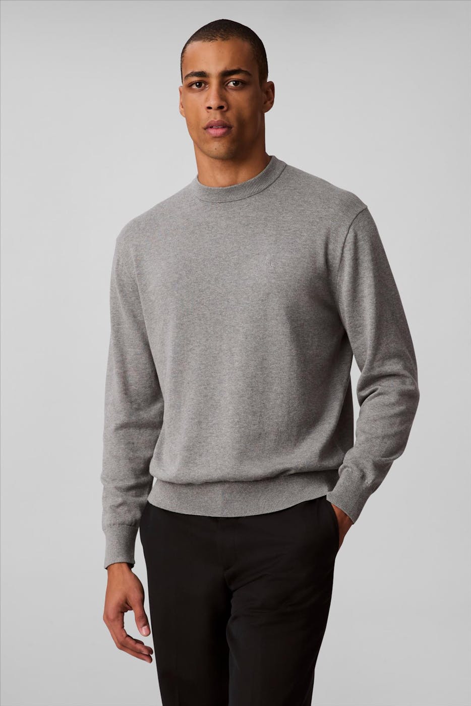 Calvin Klein Jeans - Grijze Icon Logo trui