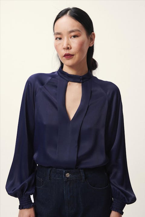 FRNCH - Donkerblauwe Elbar blouse