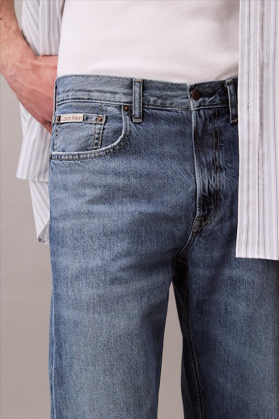 Calvin Klein Jeans - Blauwe Signature 90's straight jeans
