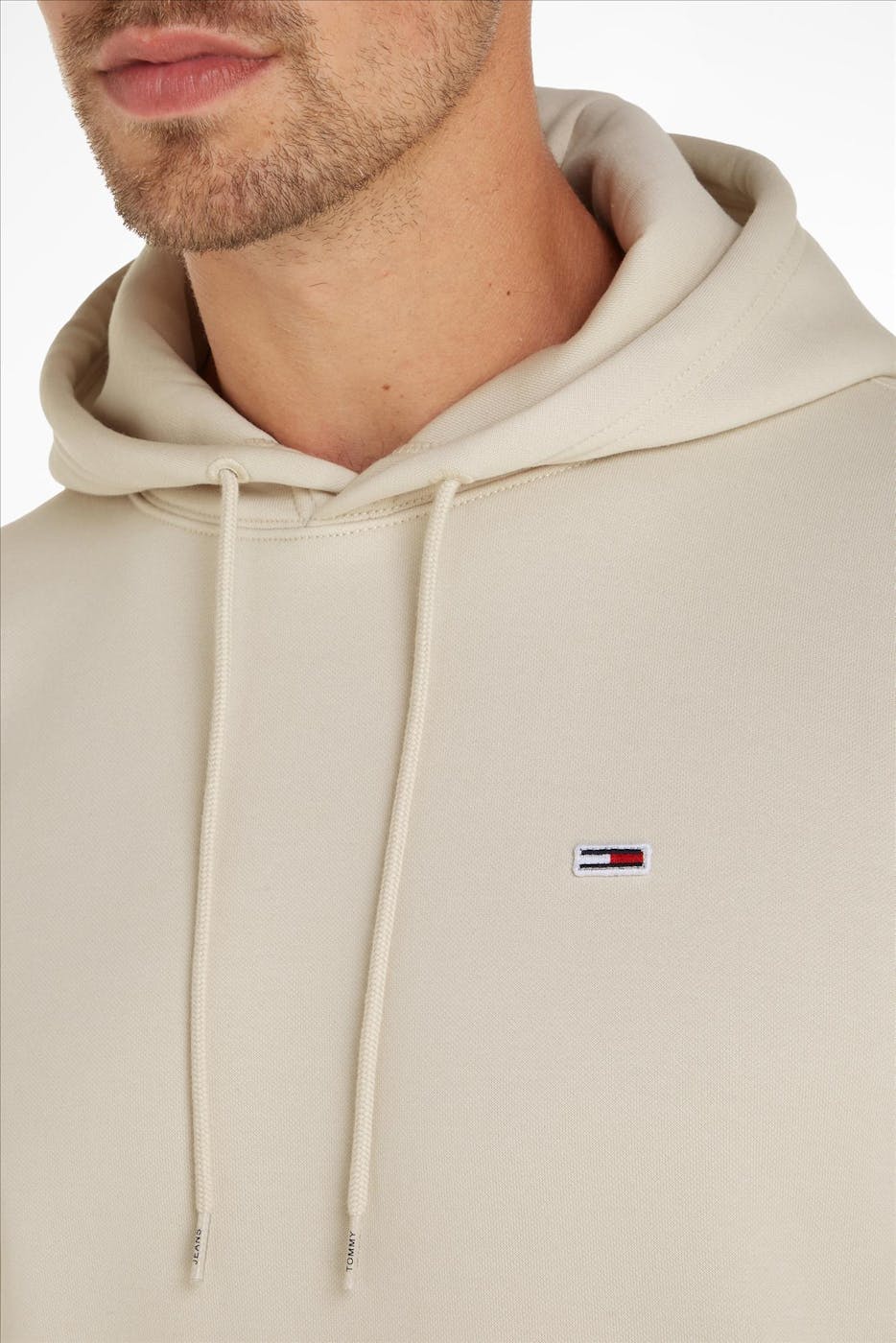 Tommy Jeans - Ecru Regular Fleece hoodie
