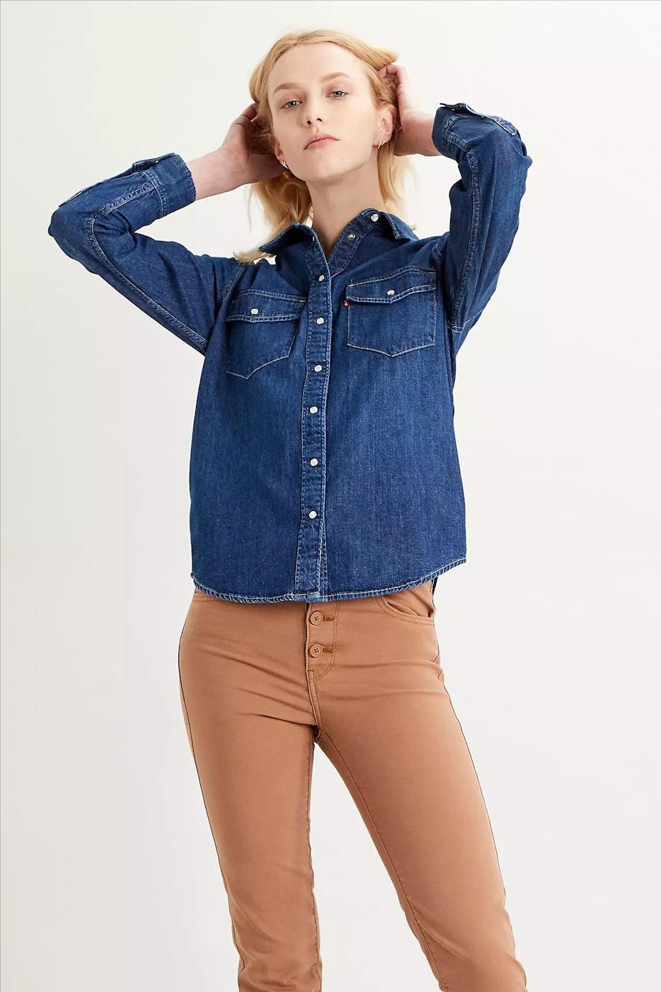 Levi's - Donkerblauw Essential Western jeanshemd