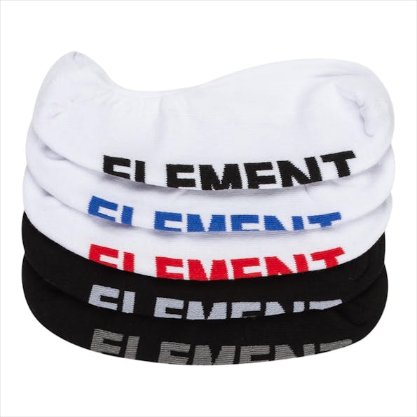 Element - Zwart-Witte Low Rise 5-pack sokken, maat: 40-46