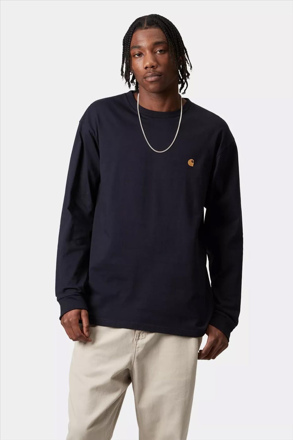 Carhartt WIP - Donkerblauwe Chase longsleeve