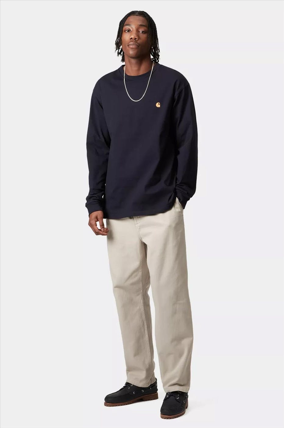 Carhartt WIP - Donkerblauwe Chase longsleeve