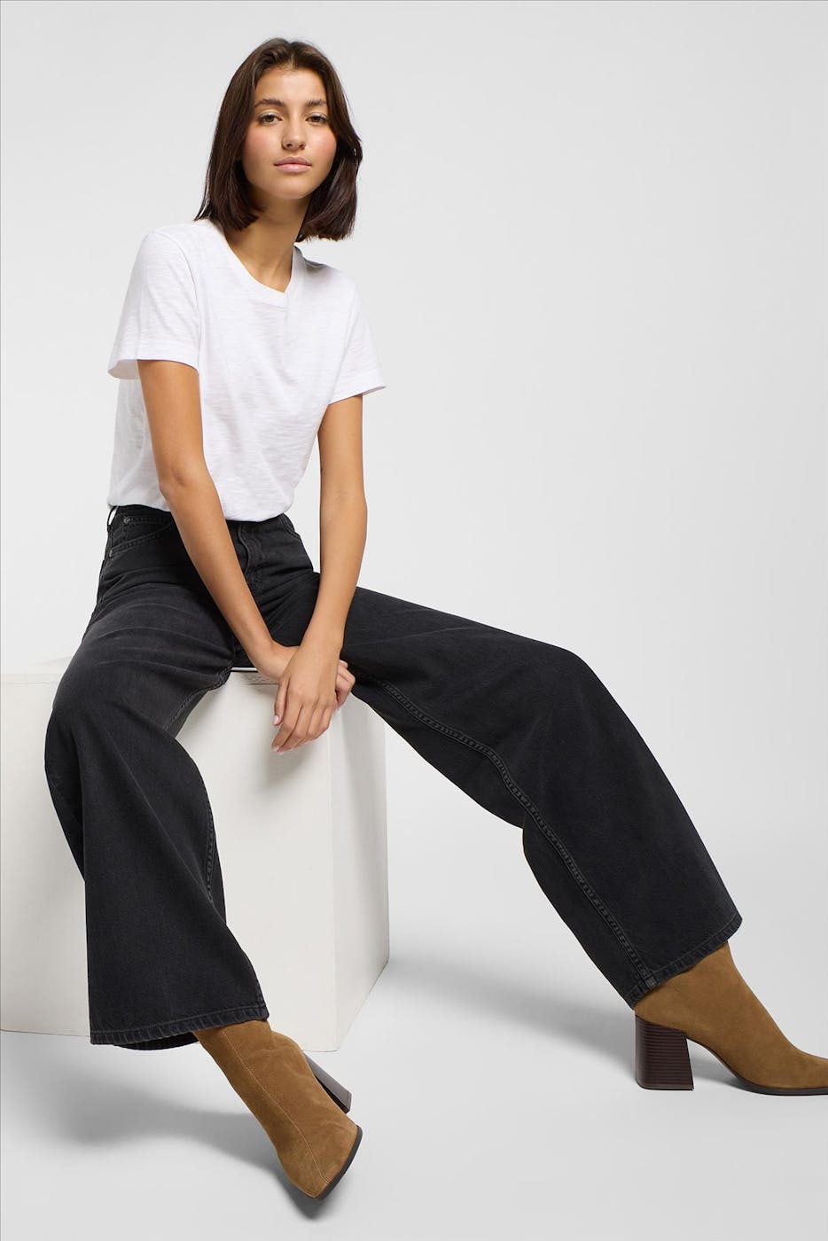 Lee - Zwarte Stella wide jeans