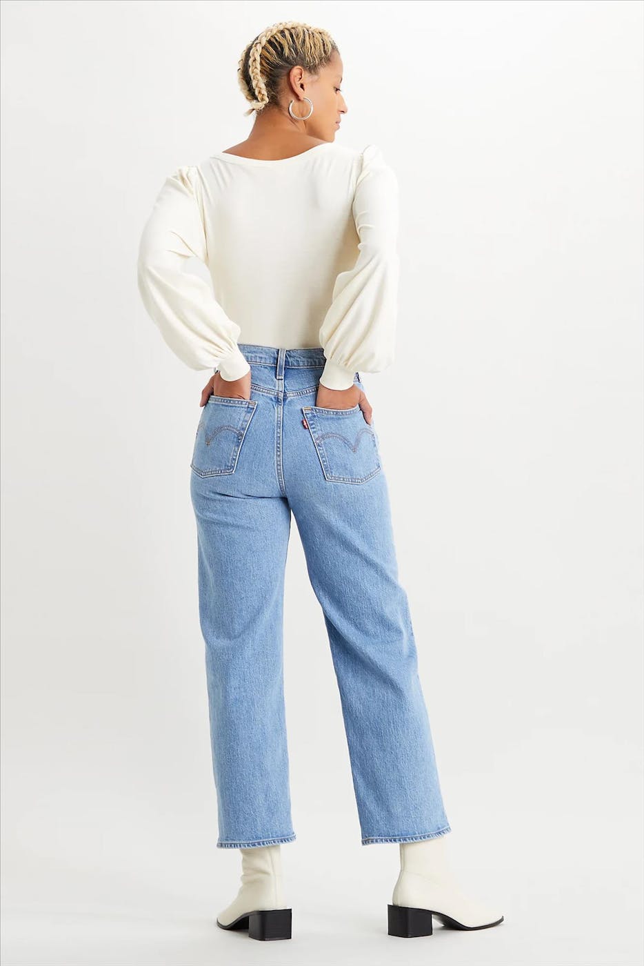Levi's - Lichtblauwe Ribcage Straight Ankle jeans