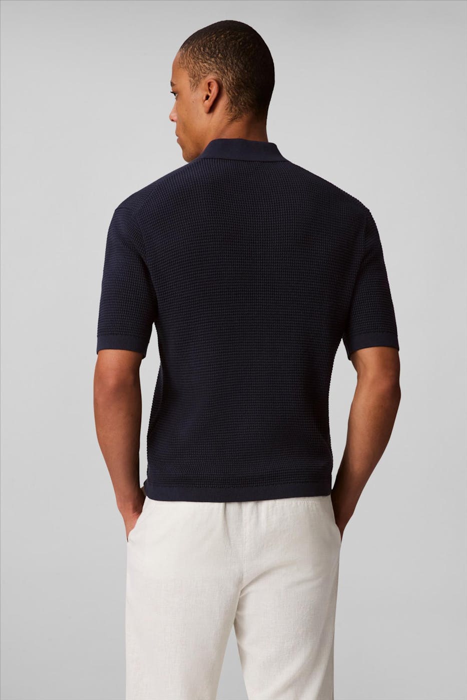 Calvin Klein Jeans - Donkerblauwe Smooth Waffle polo