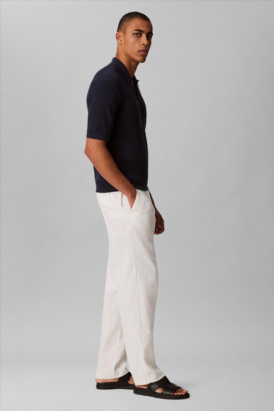 Calvin Klein Jeans - Donkerblauwe Smooth Waffle polo