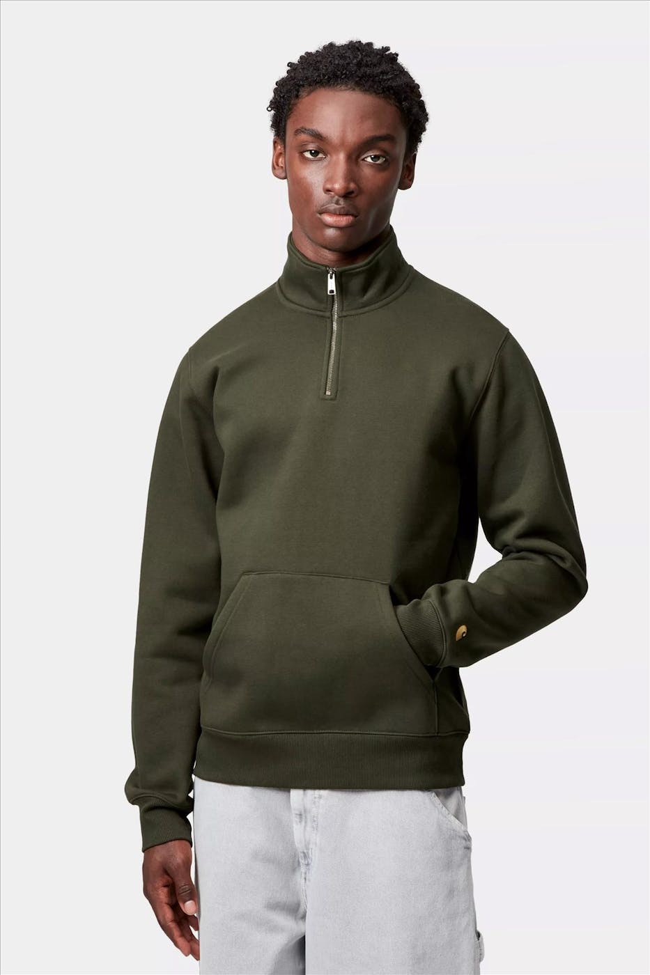 Carhartt WIP - Kaki Chase Neck Zip sweater