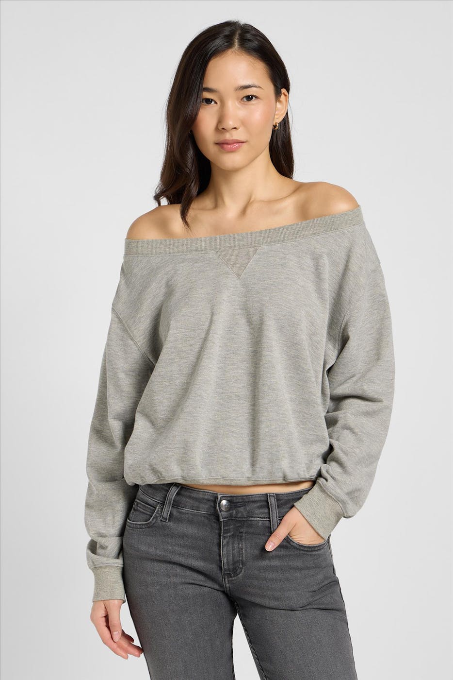 Lee - Grijze Off Shoulder sweater