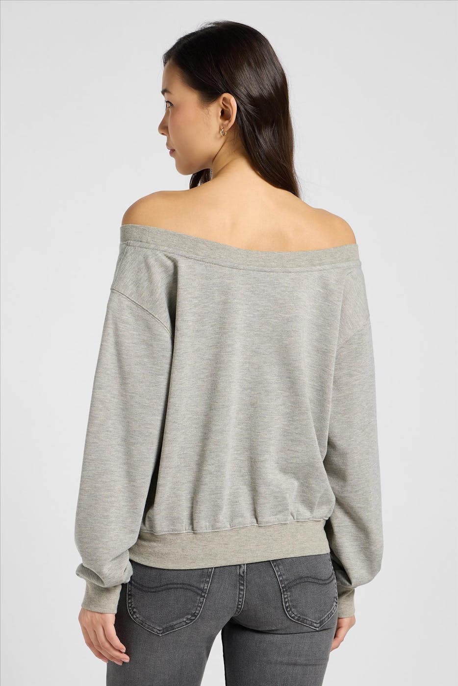 Lee - Grijze Off Shoulder sweater
