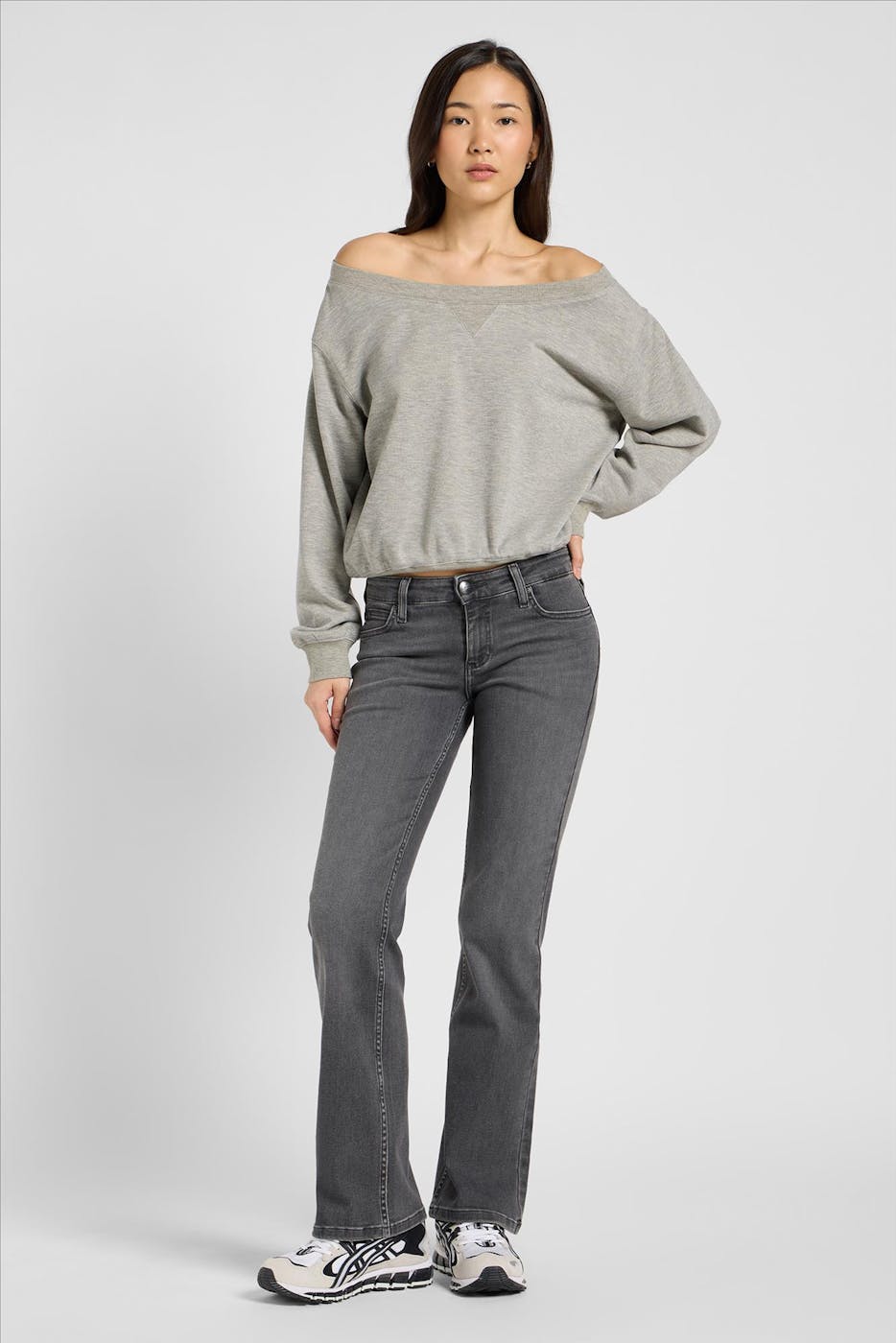 Lee - Grijze Off Shoulder sweater