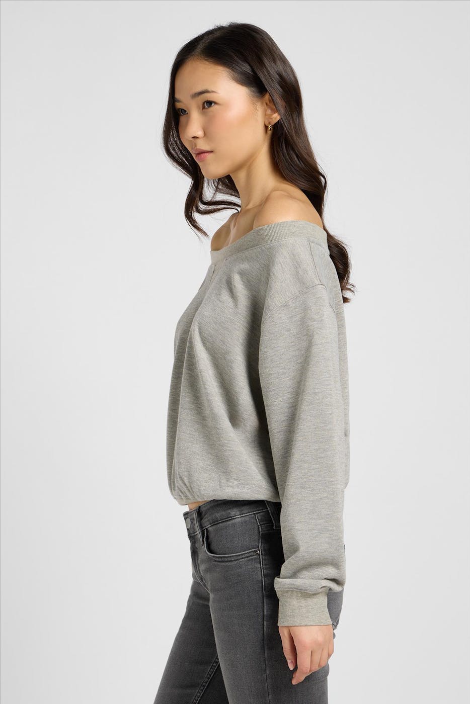 Lee - Grijze Off Shoulder sweater