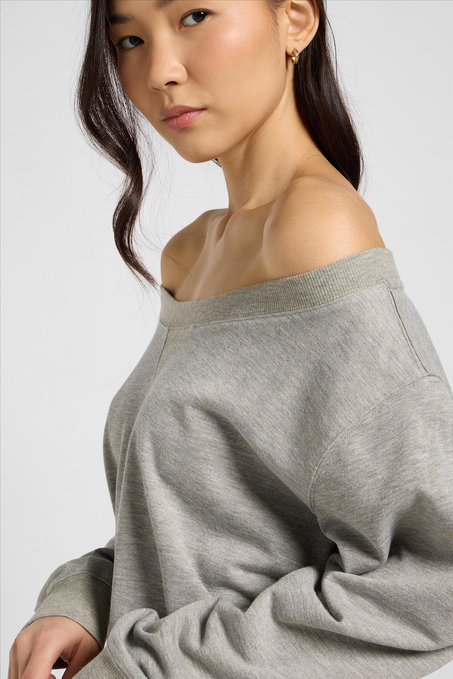 Lee - Grijze Off Shoulder sweater