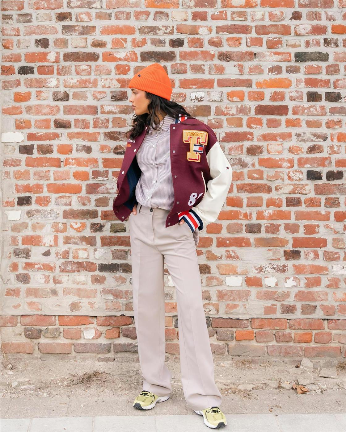 Tommy Jeans - Bordeaux Letterman jas