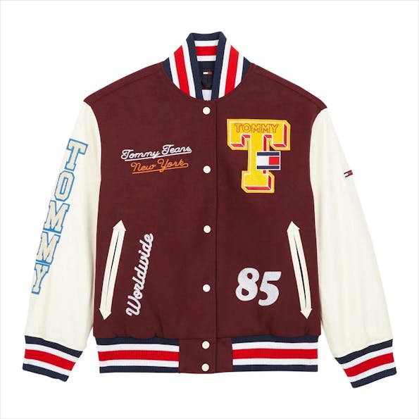 Tommy Jeans - Bordeaux Letterman jas