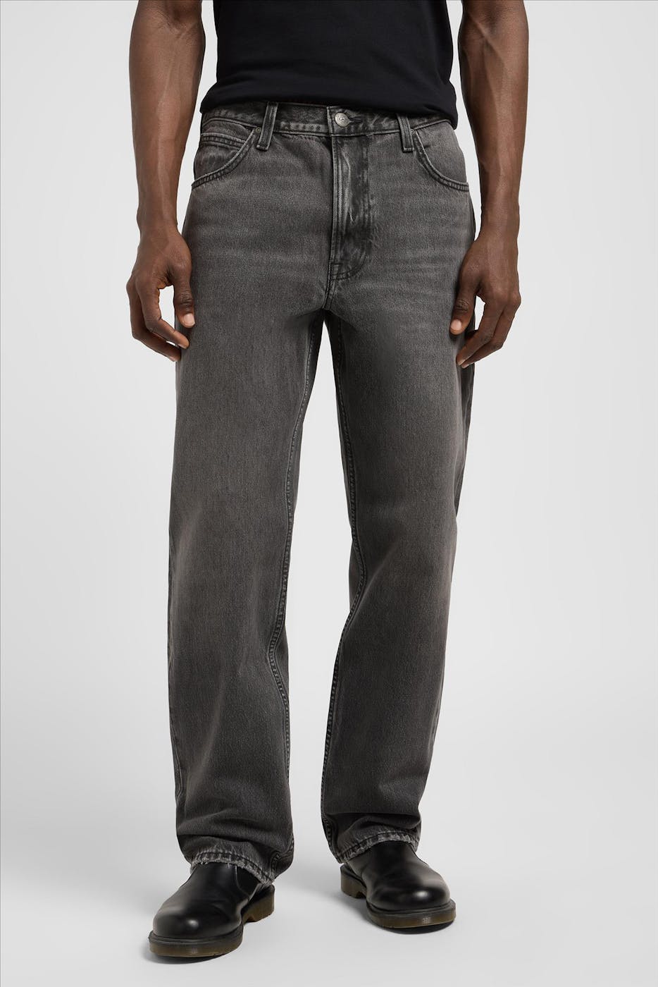 Lee - Donkergrijze Asher loose straight jeans