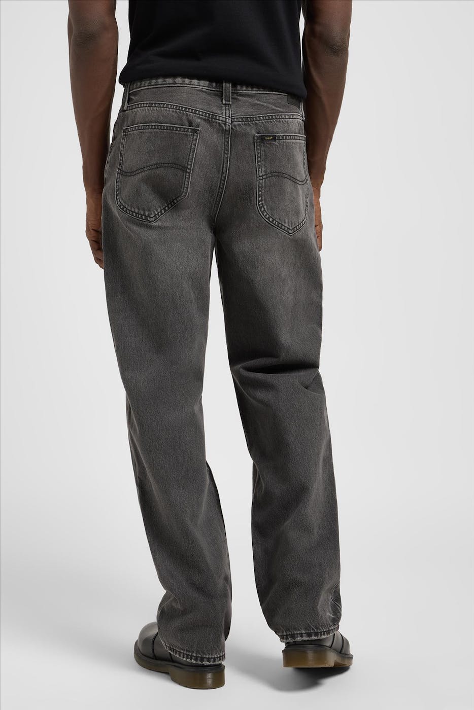 Lee - Donkergrijze Asher loose straight jeans