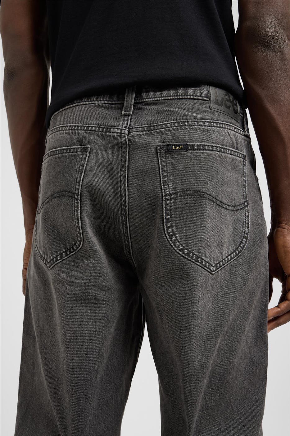 Lee - Donkergrijze Asher loose straight jeans